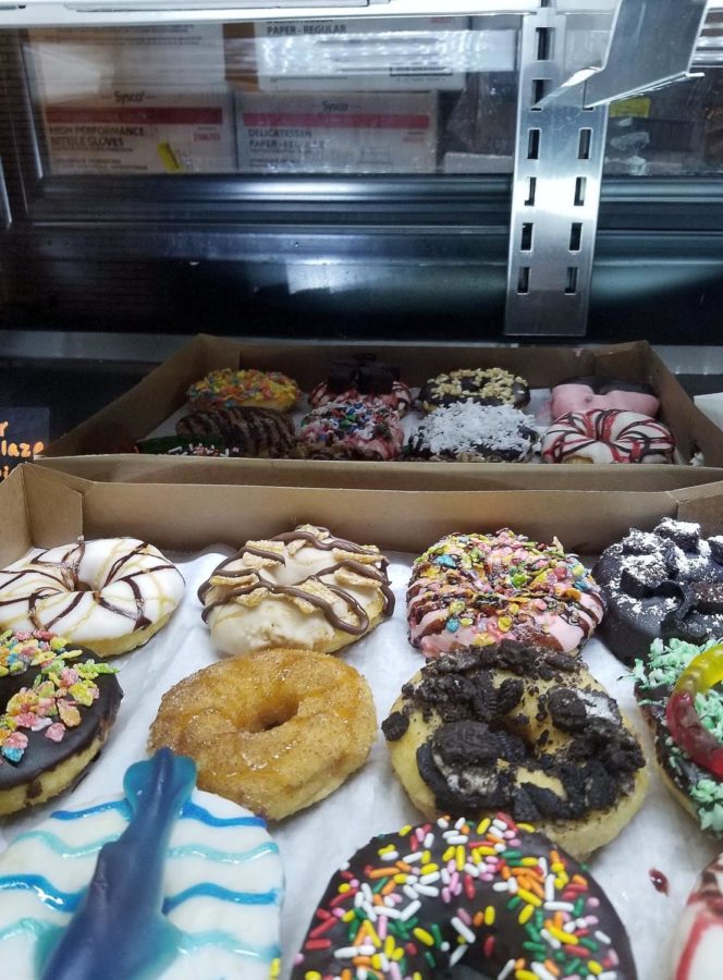 An array of only a select few of the donuts offered at the cafe