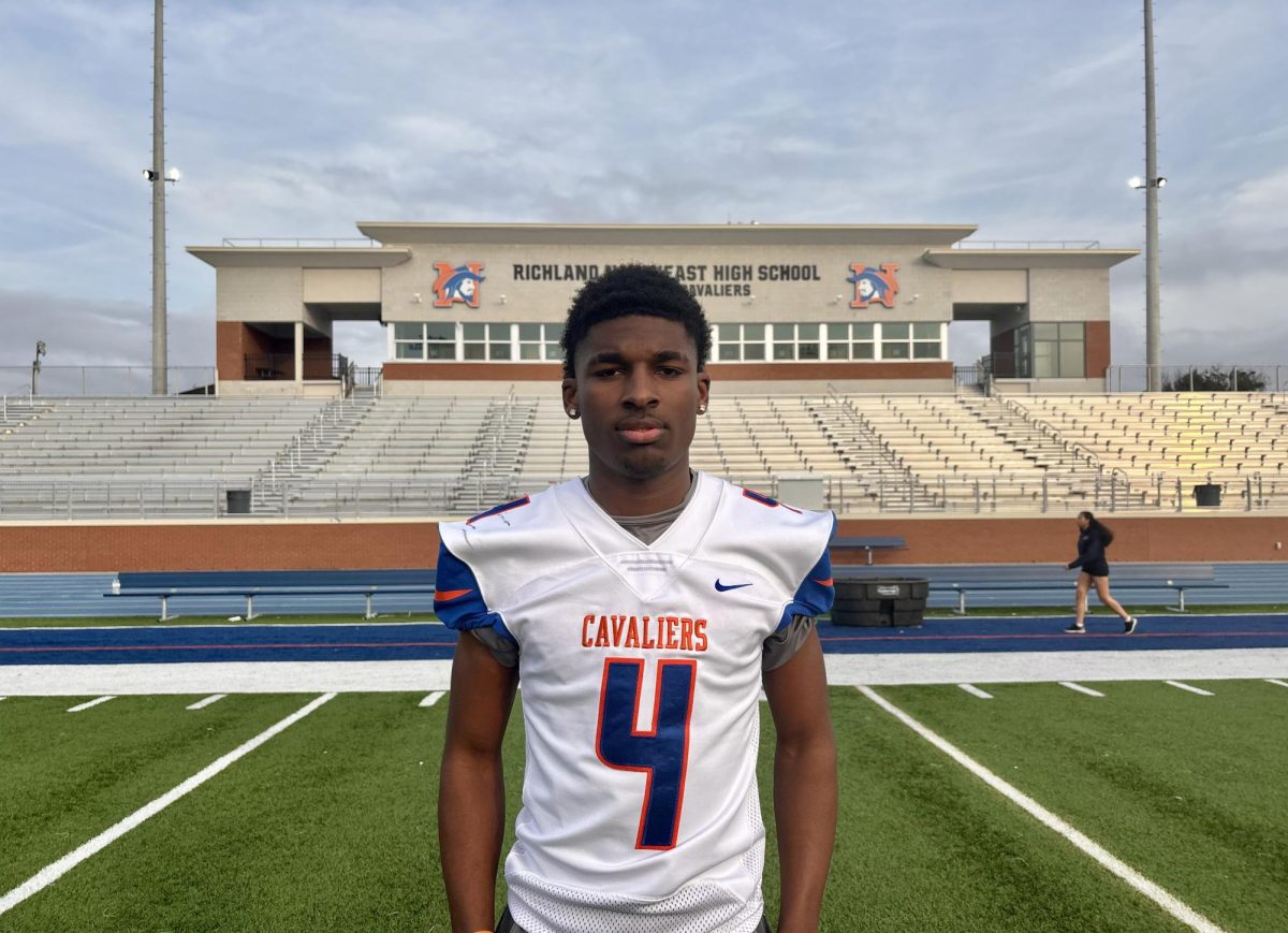 Jarell Turner on Richland Northeast football field. 