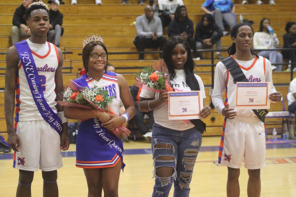 Coming Home winners and runners-up Emmanuel Ard, Asia Walkes, Keyana Levant, and Josyah Jamison (seniors) pose for a photo.