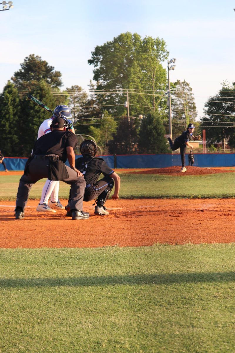 Freshman Warren Hunter getting ready to hit.